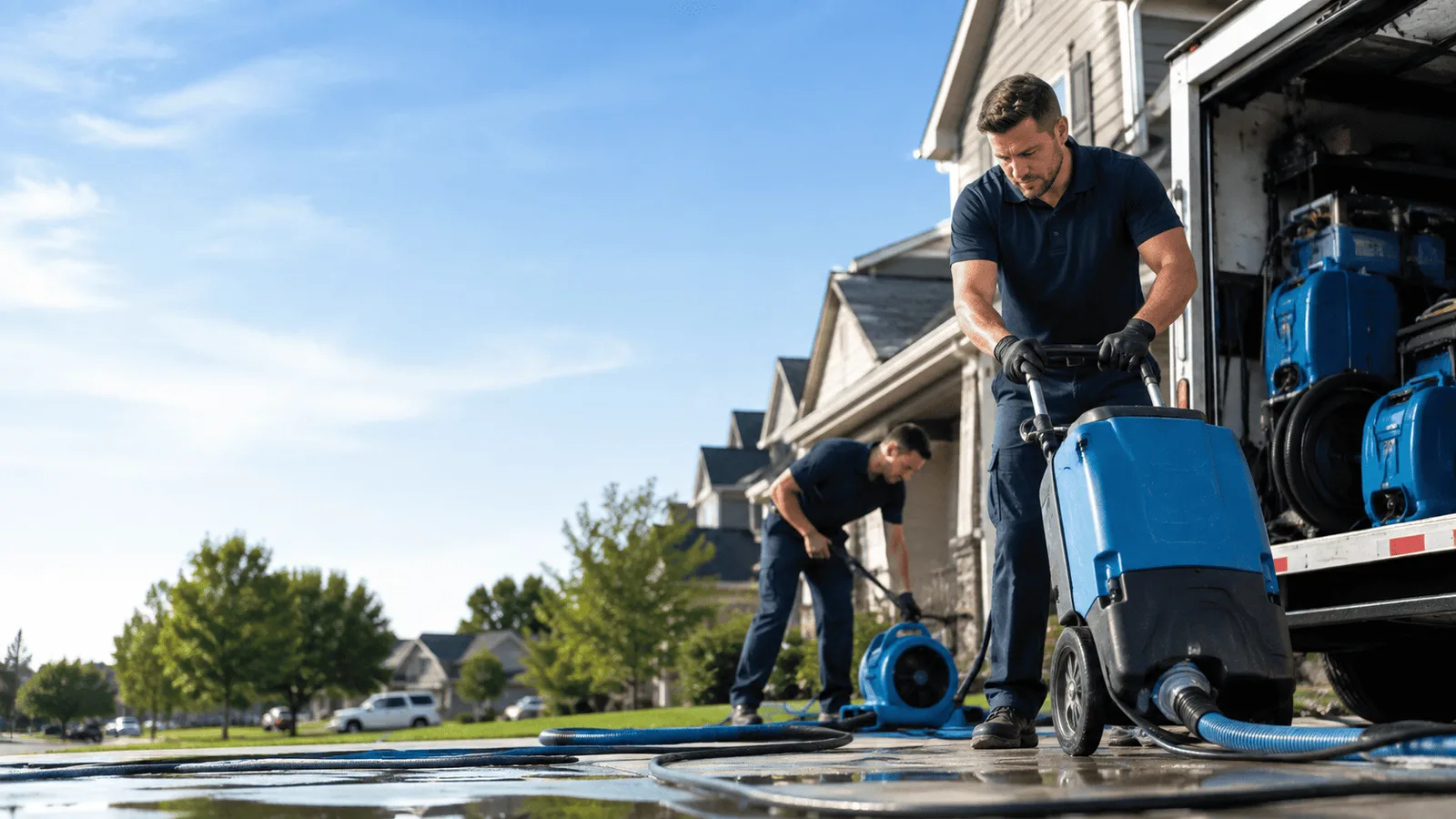 Dehumidification being performed in Villanueva, NM